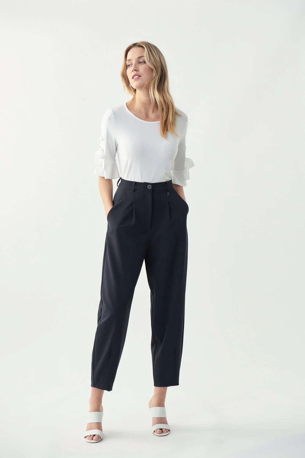 Joseph Ribkoff Midnight Blue Pleated Pants Style 221155