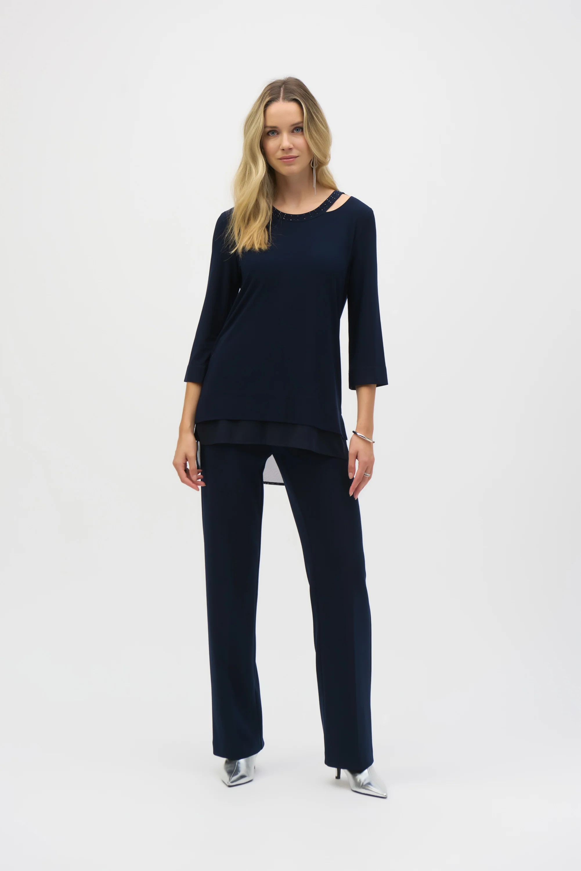 Joseph Ribkoff Midnight Blue Straight Tunic Style 243109 - Image 4
