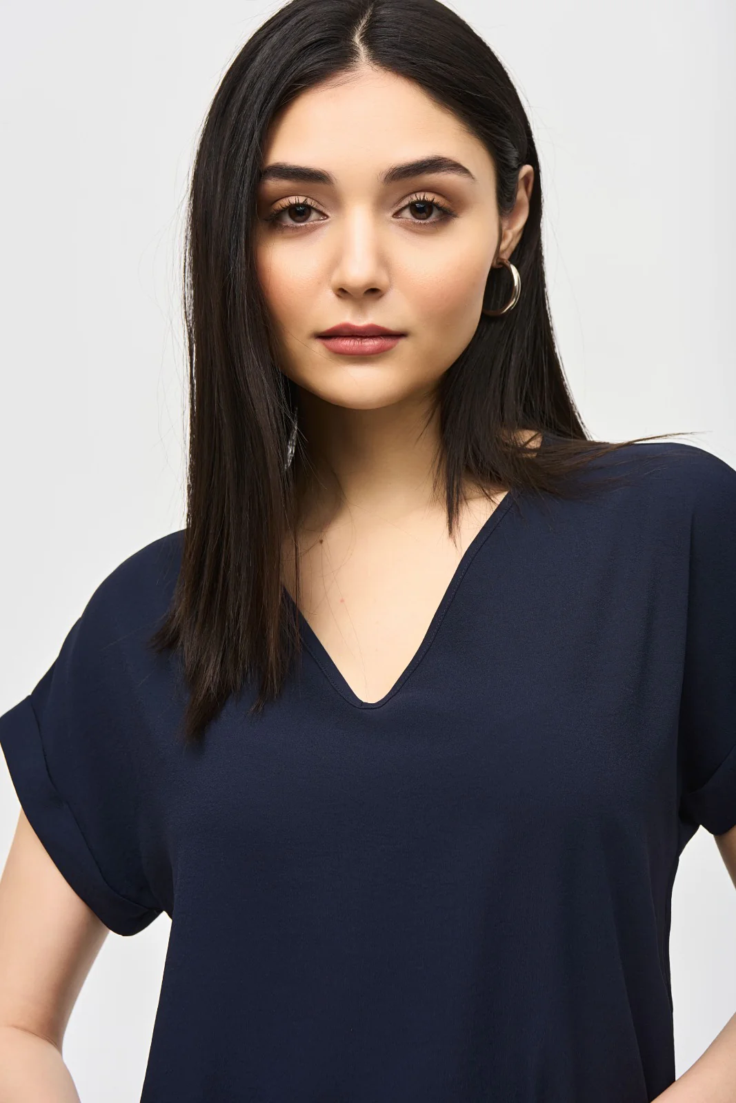 Joseph Ribkoff Midnight Blue Stretch Straight Dress Style 241129 - Image 3