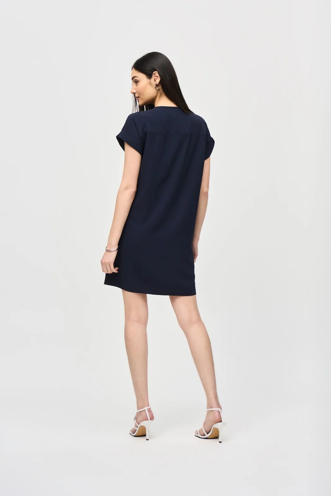 Joseph Ribkoff Midnight Blue Stretch Straight Dress Style 241129 - Image 4
