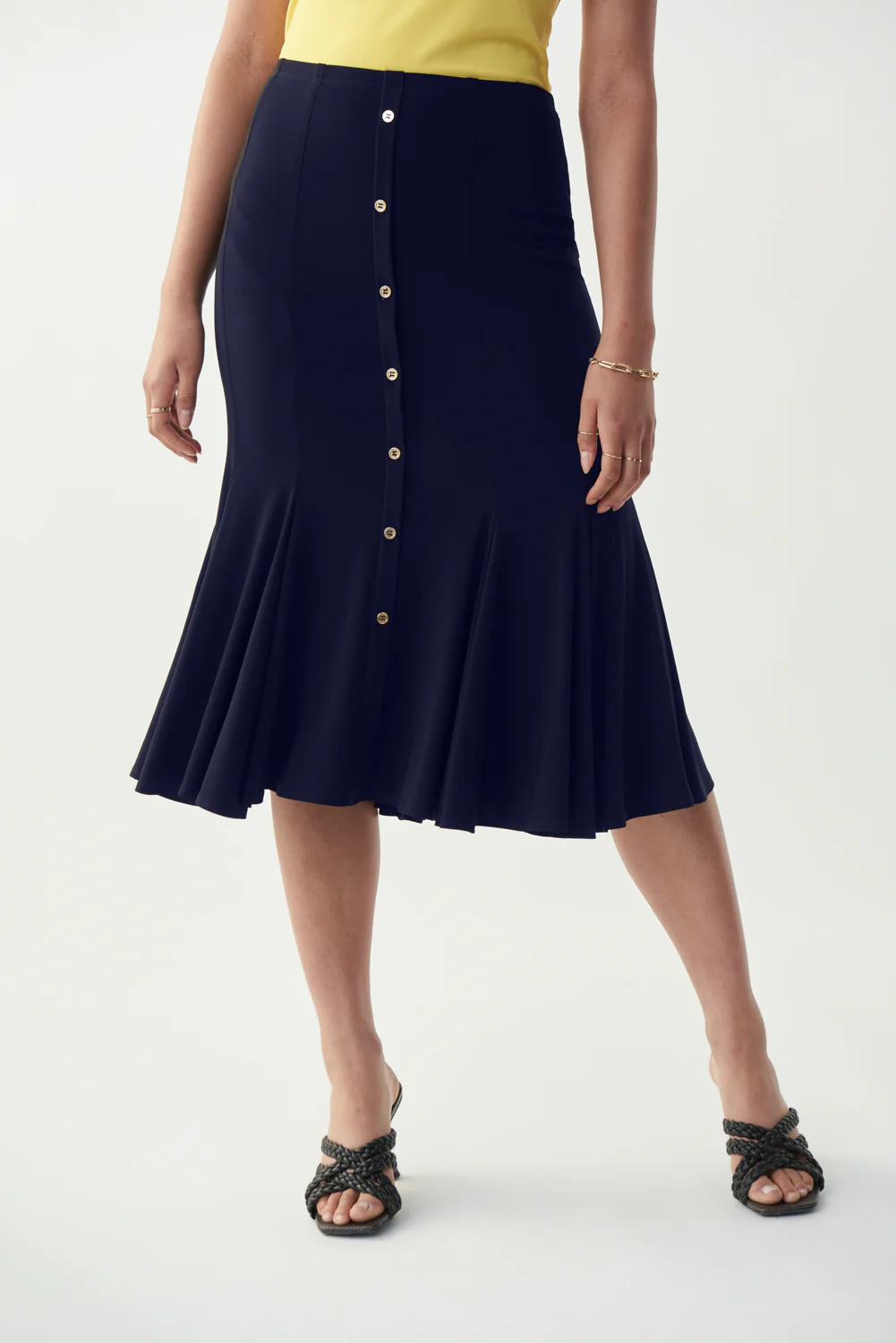 Joseph Ribkoff Midnight Blue Trumpet Hem Skirt Style 221018 - Image 2