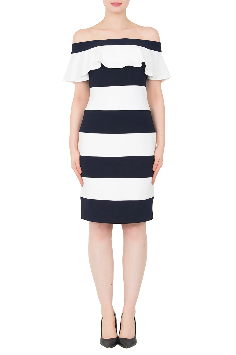 Joseph Ribkoff Midnight Blue/Vanilla Dress Style 191040