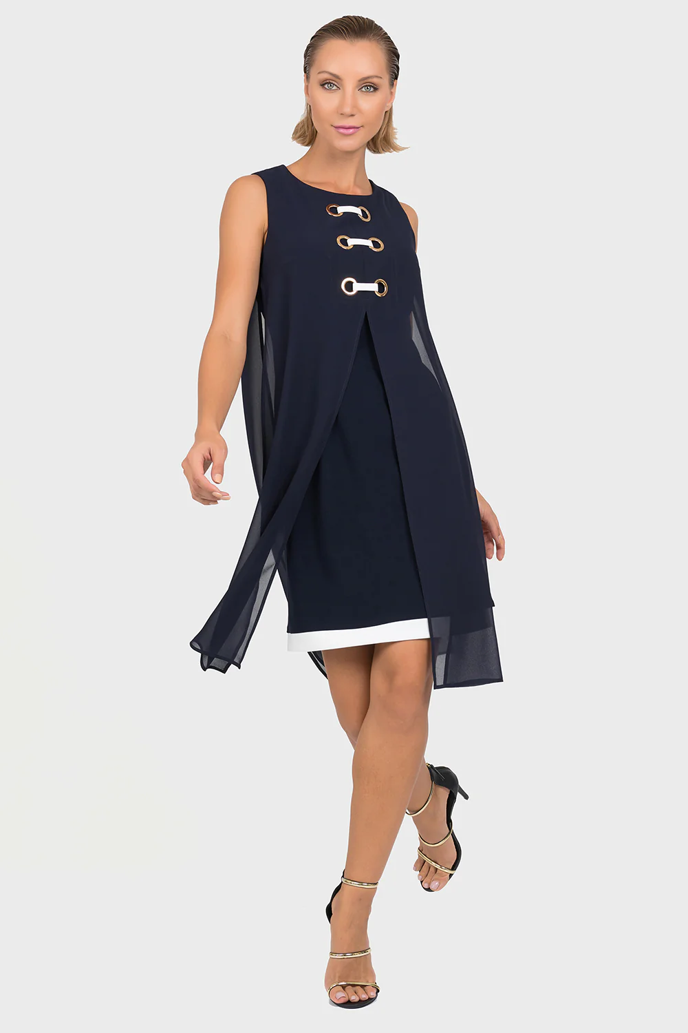 Joseph Ribkoff Midnight Blue/Vanilla Dress Style 192200