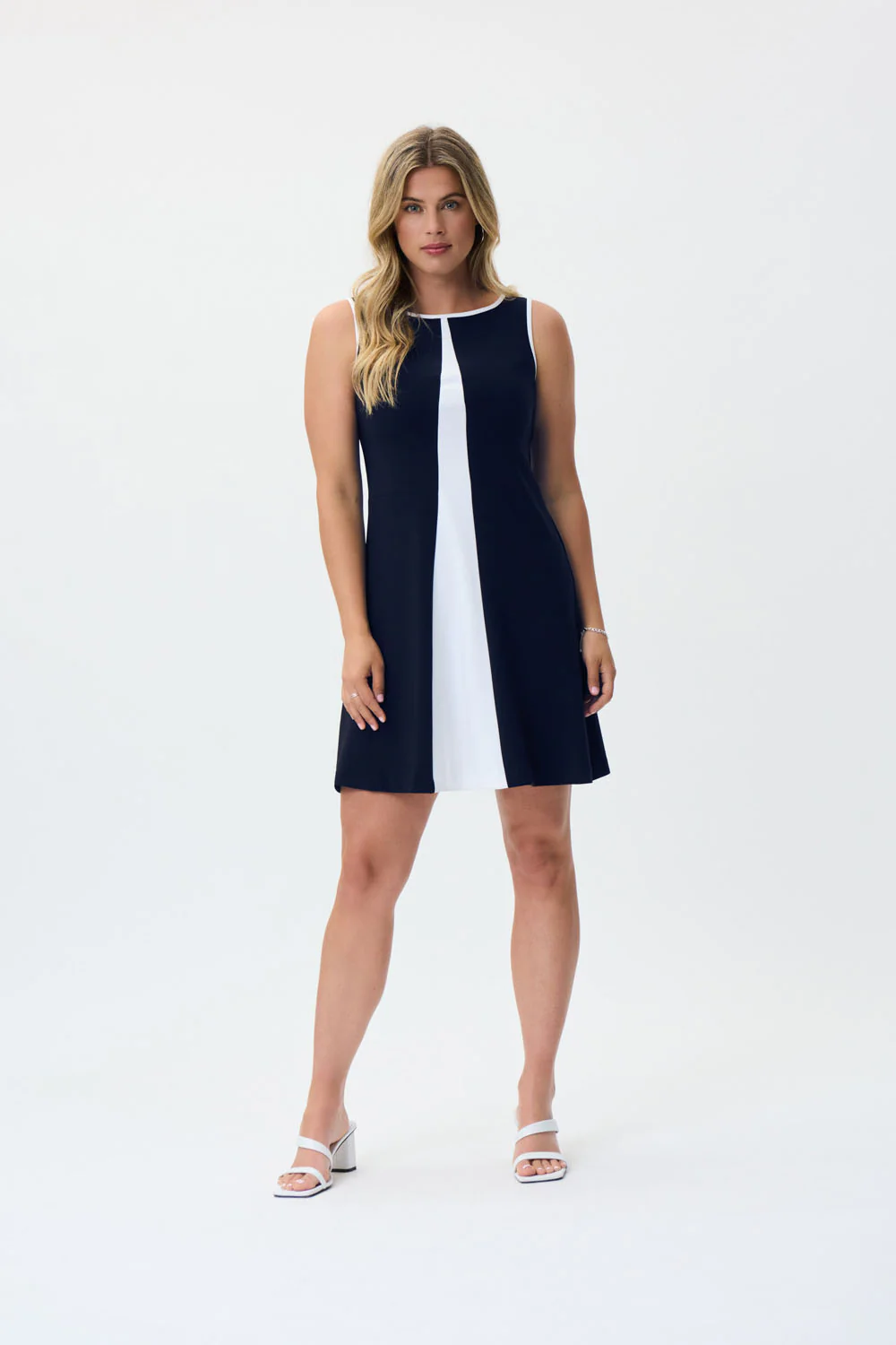 Joseph Ribkoff Midnight Blue/Vanilla Dress Style 231193