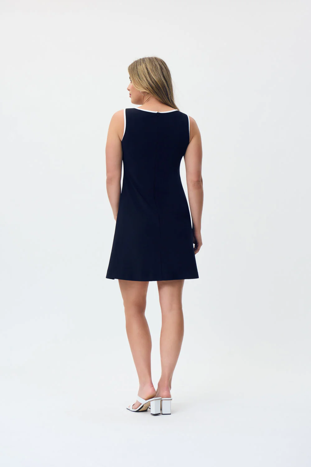 Joseph Ribkoff Midnight Blue/Vanilla Dress Style 231193 - Image 4