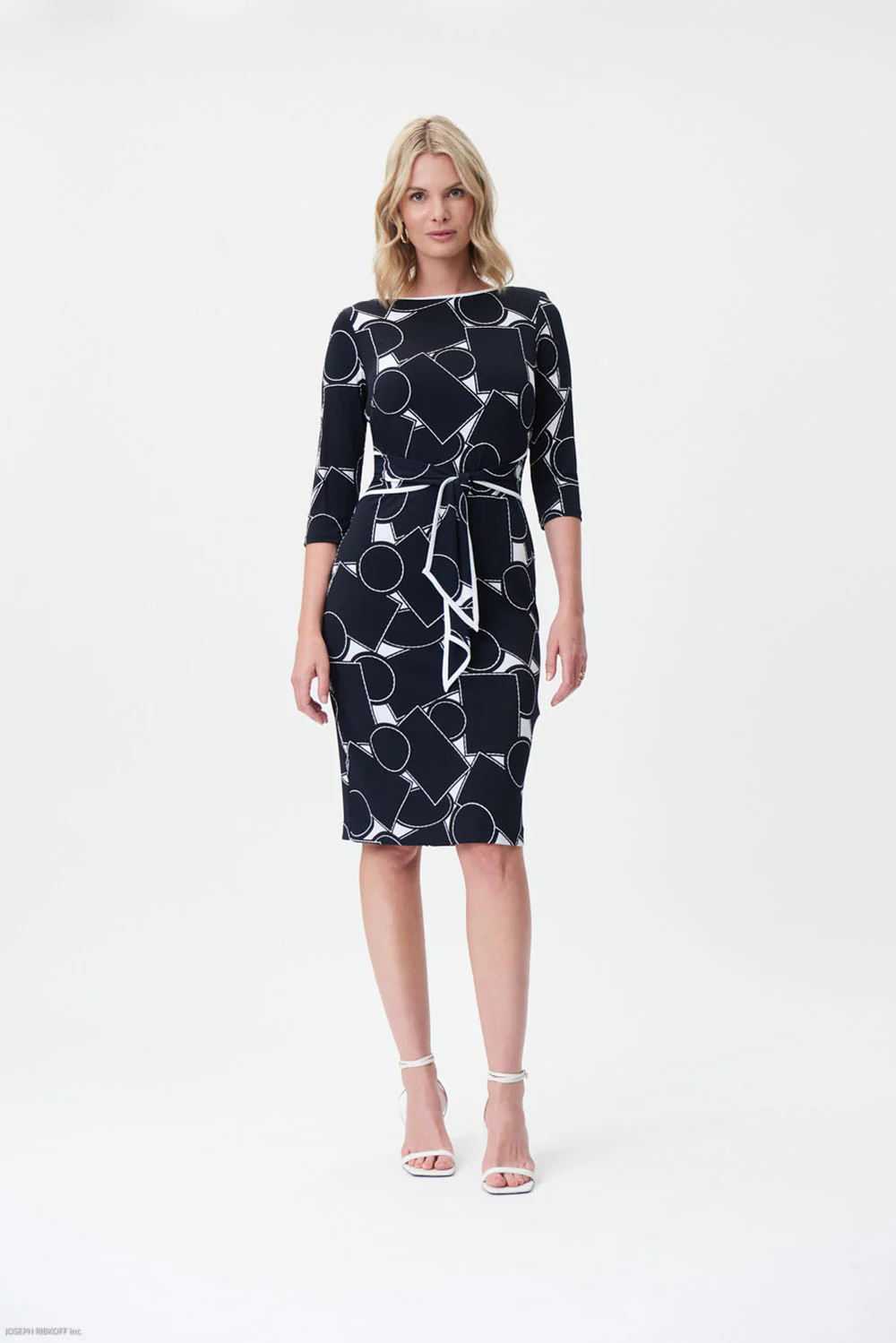 Joseph Ribkoff Midnight Blue/Vanilla Dress Style 231284
