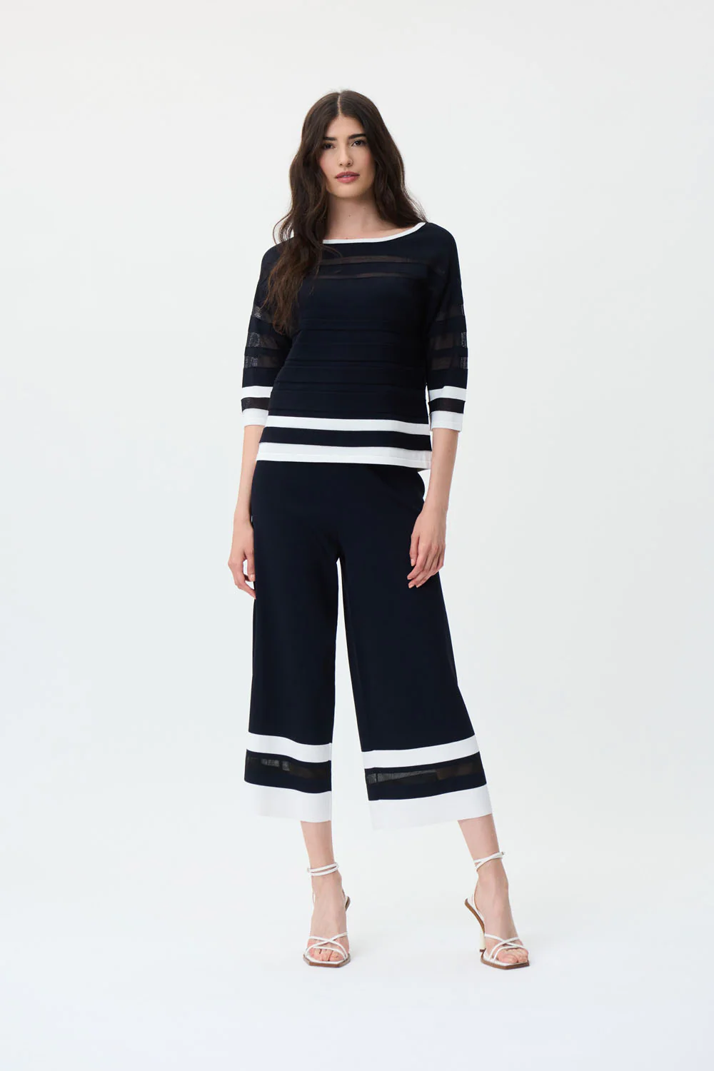 Joseph Ribkoff Midnight Blue/Vanilla Pants Style 231938 - Image 5