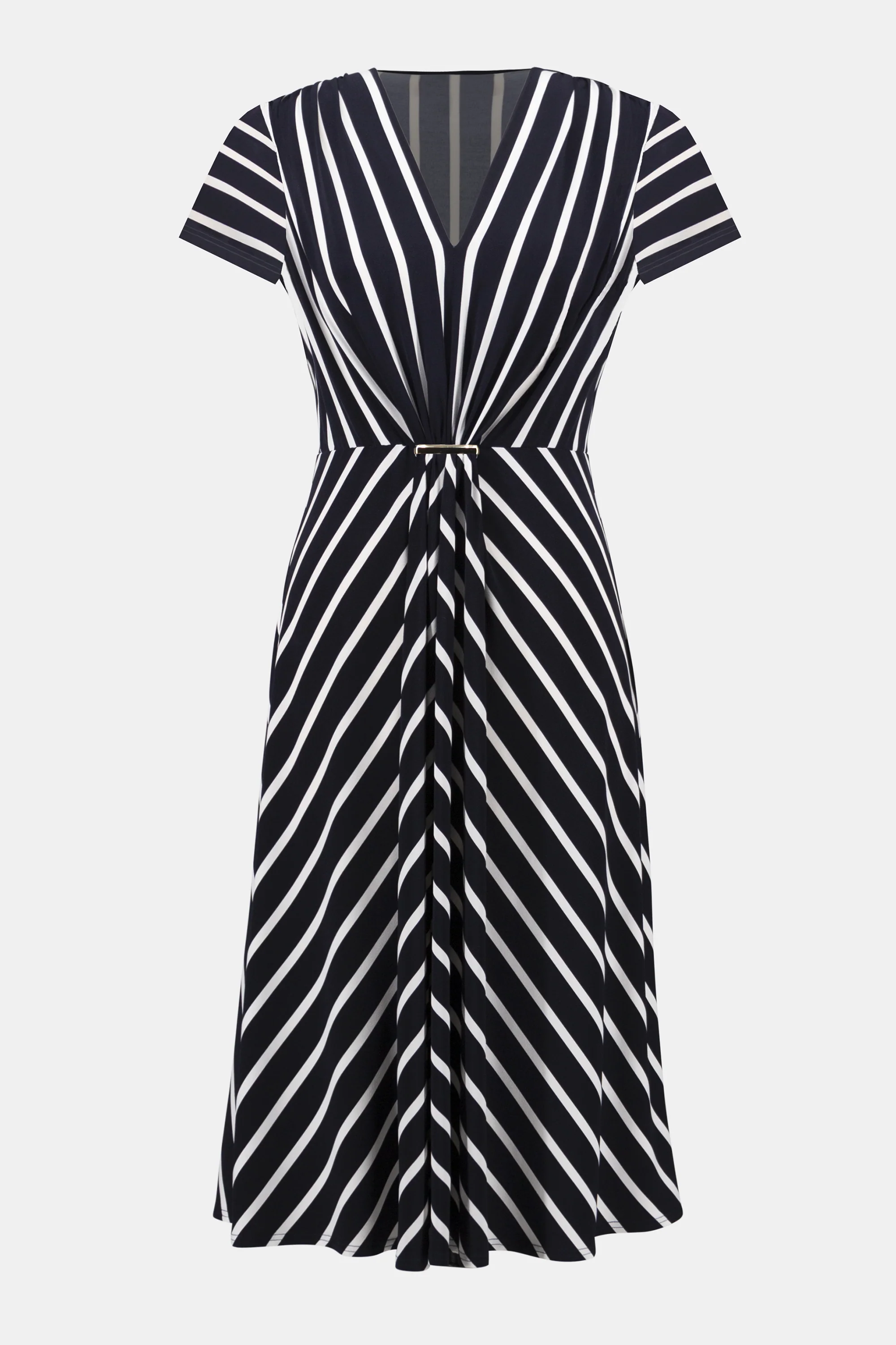Joseph Ribkoff Midnight Blue/Vanilla Stripe Fit and Flare Dress Style 251295X
