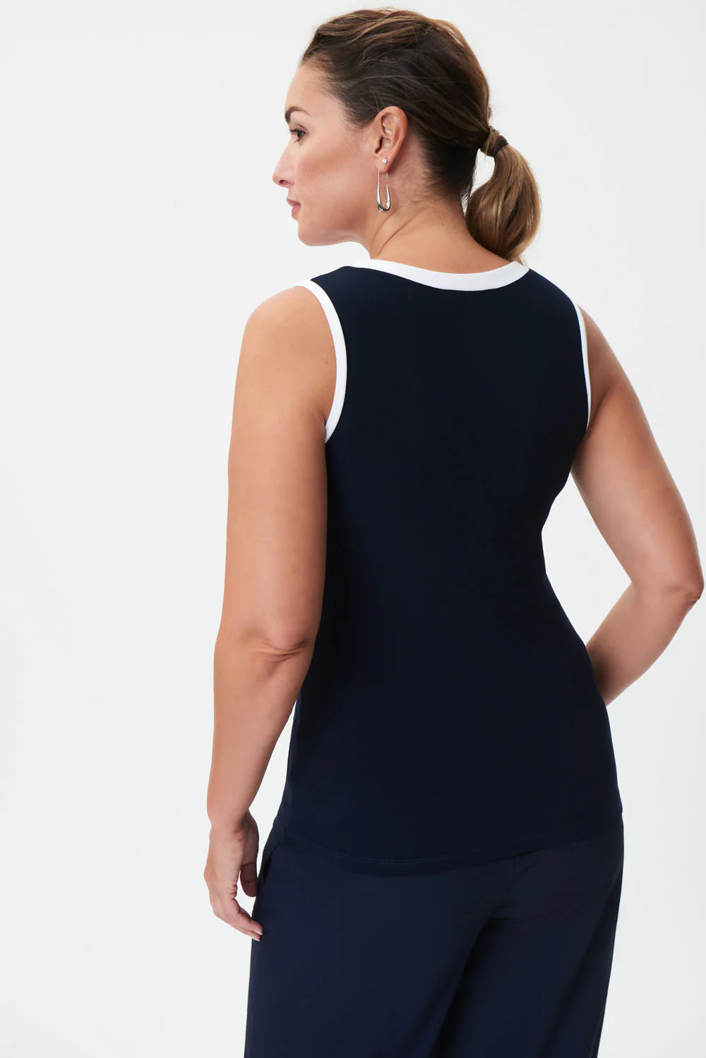 Joseph Ribkoff Midnight Blue/Vanilla Top Style 232011 - Image 3