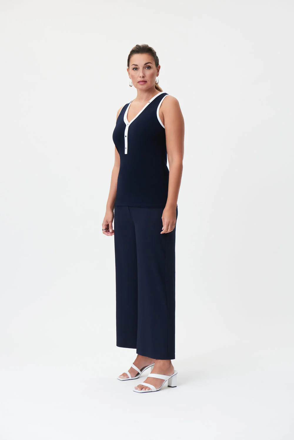 Joseph Ribkoff Midnight Blue/Vanilla Top Style 232011 - Image 4