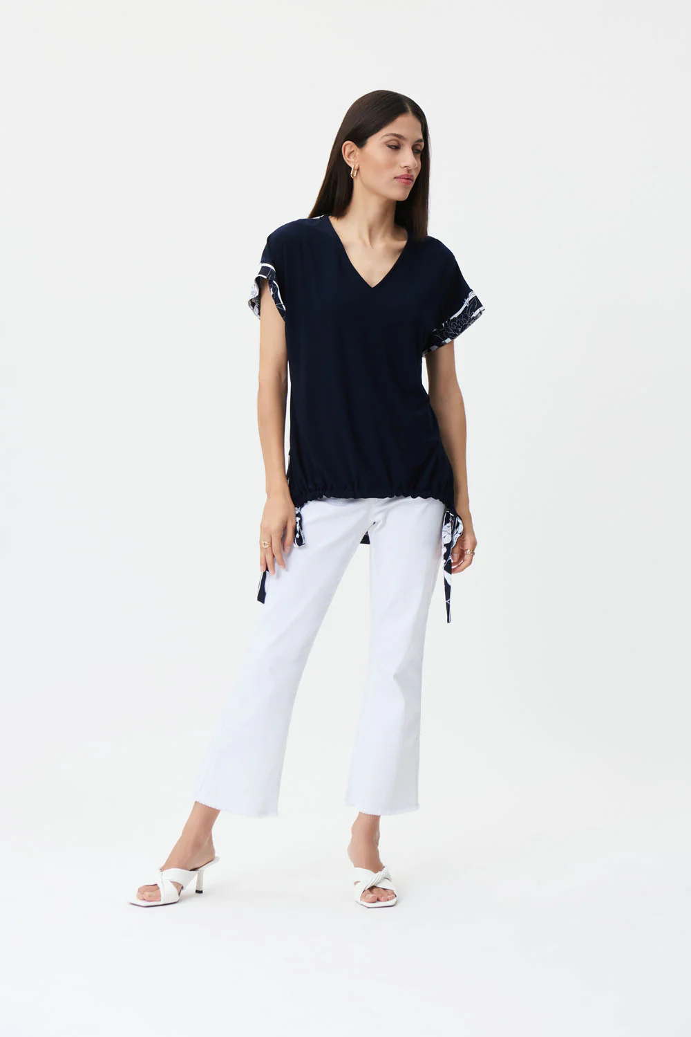 Joseph Ribkoff Midnight Blue/Vanilla Top Style 232054 - Image 4