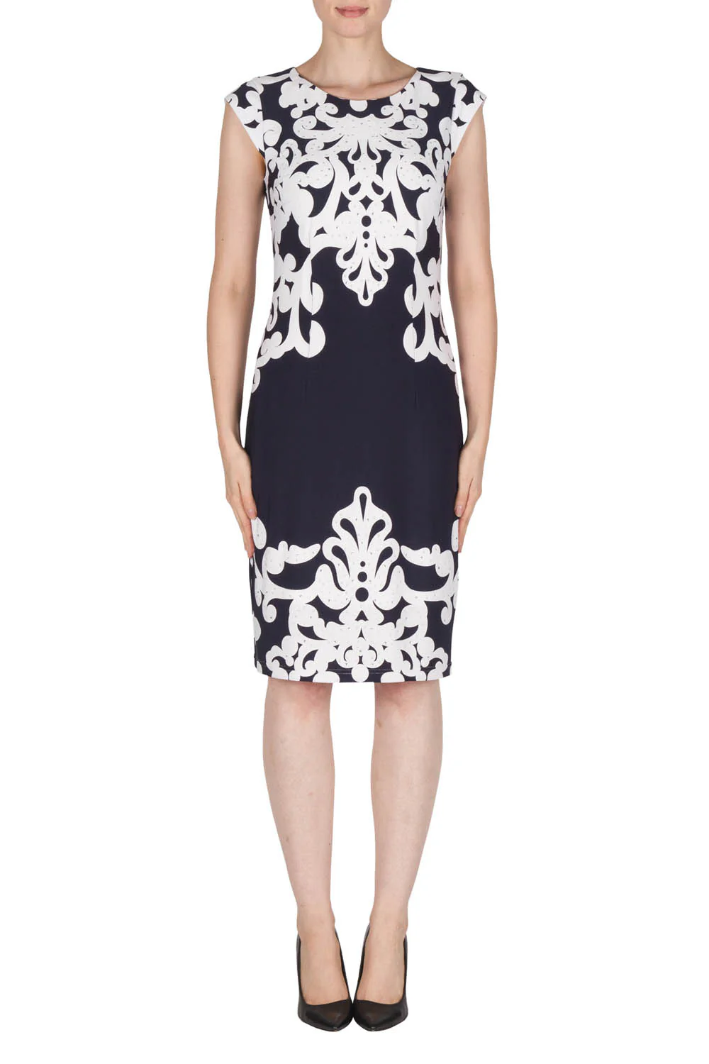 Joseph Ribkoff Midnight Blue/White Dress Style 181682
