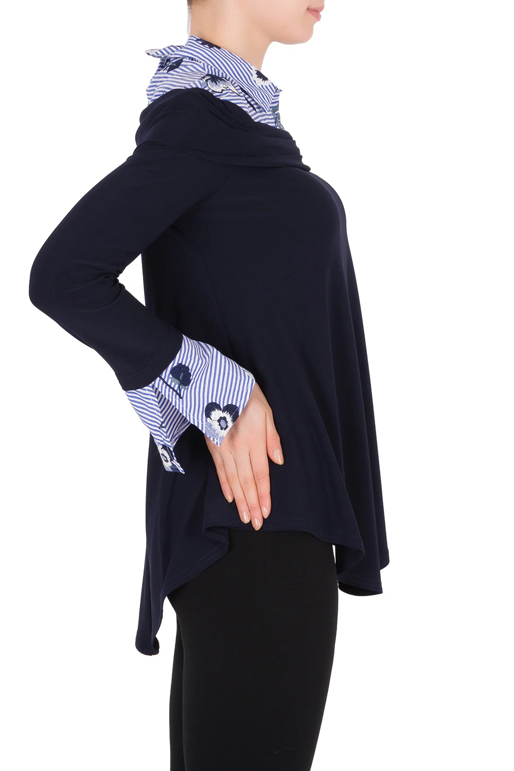 Joseph Ribkoff Midnight Blue/White Tunic Style 191936 - Image 3