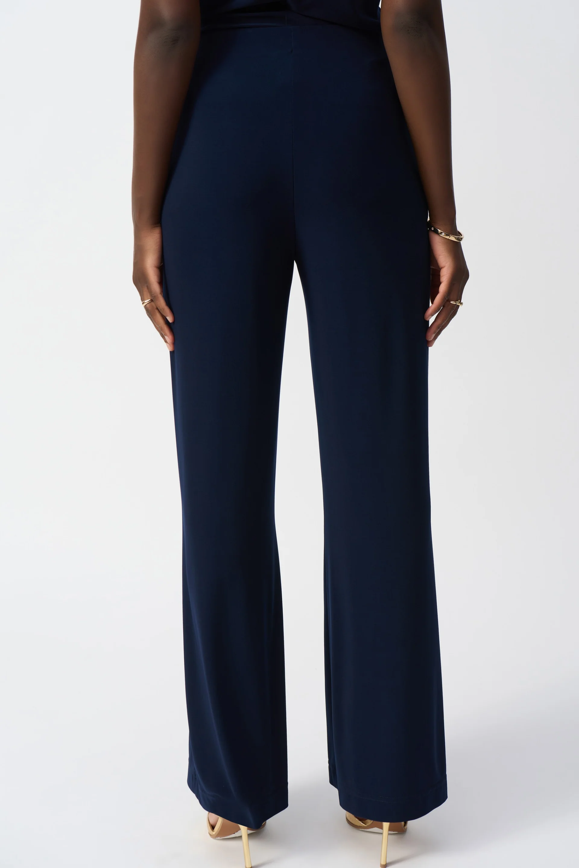 Joseph Ribkoff Midnight Blue Wide-Leg Pull-On Pants Style 251028 - Image 3