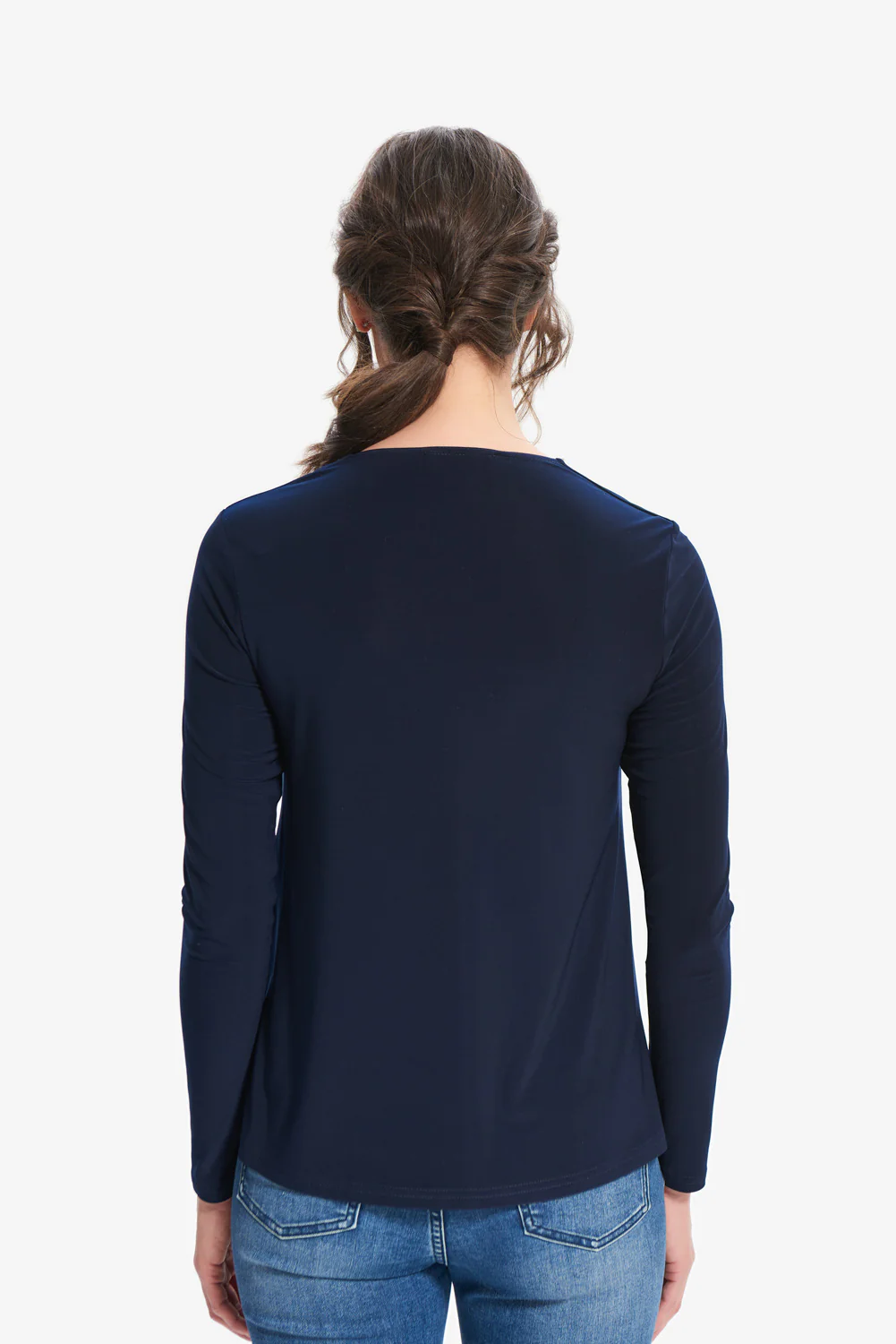 Joseph Ribkoff Midnight Blue Zipper Detail Jersey Top Style 214286 - Image 5
