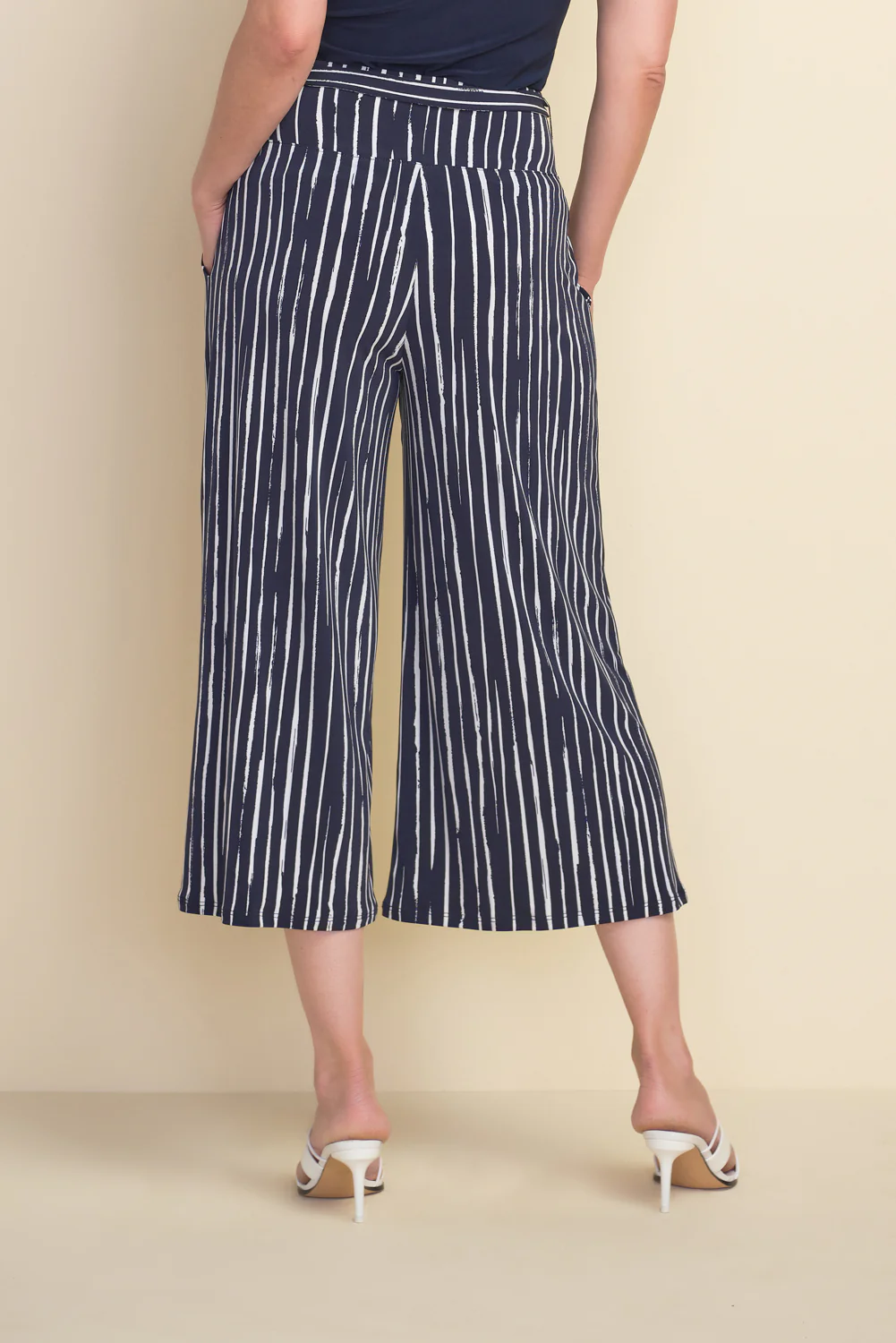 Joseph Ribkoff Midnight/White Pant Style 212102 - Image 2