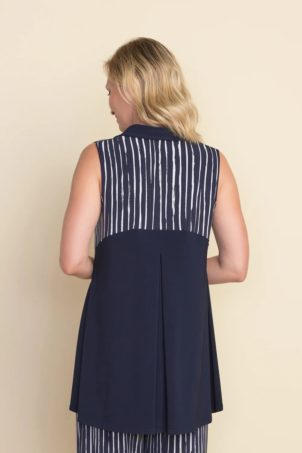 Joseph Ribkoff Midnight/White Tunic Style 212088 - Image 2
