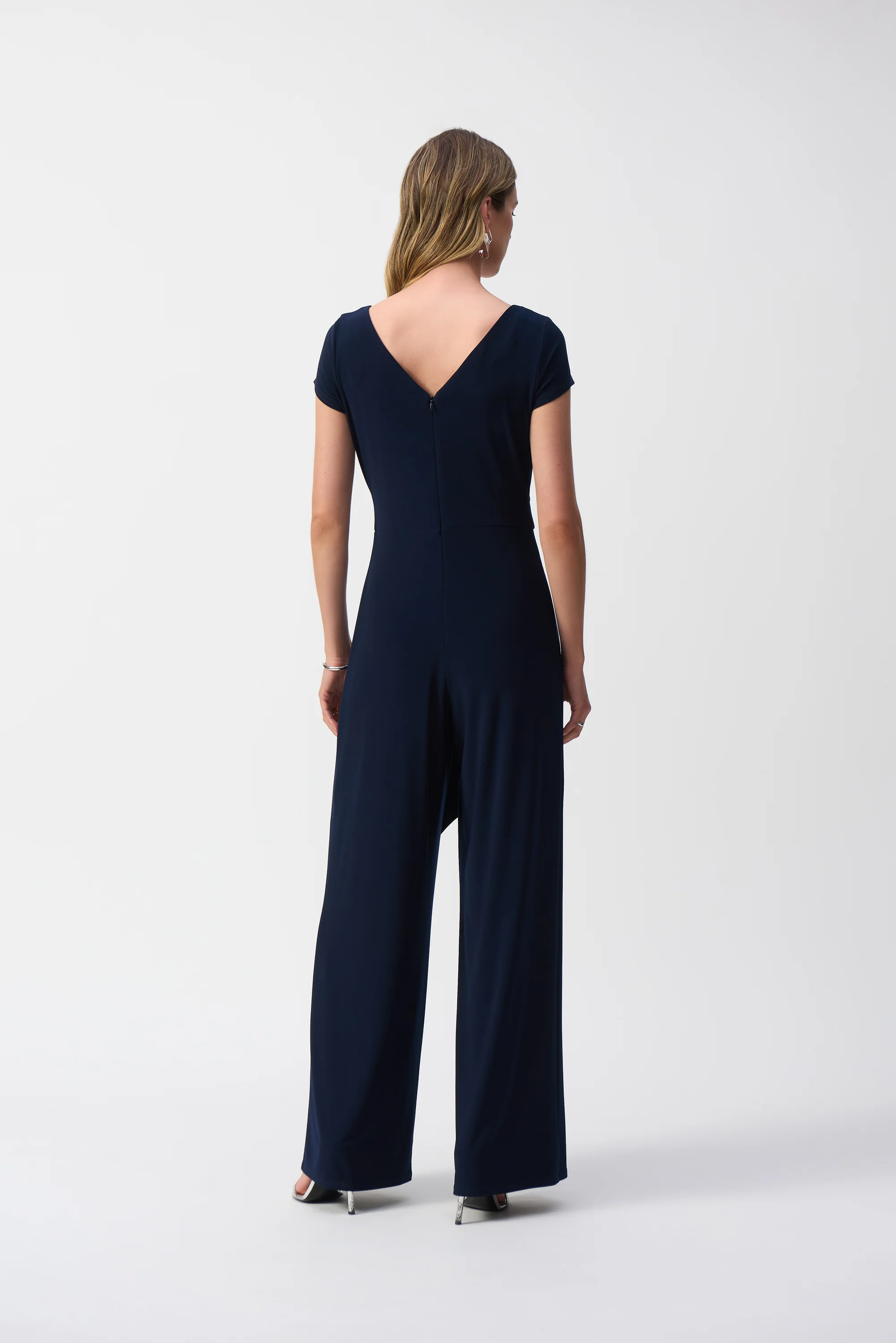 Joseph Ribkoff Midnight Wide-Leg Jumpsuit Blue Style 251049 - Image 4