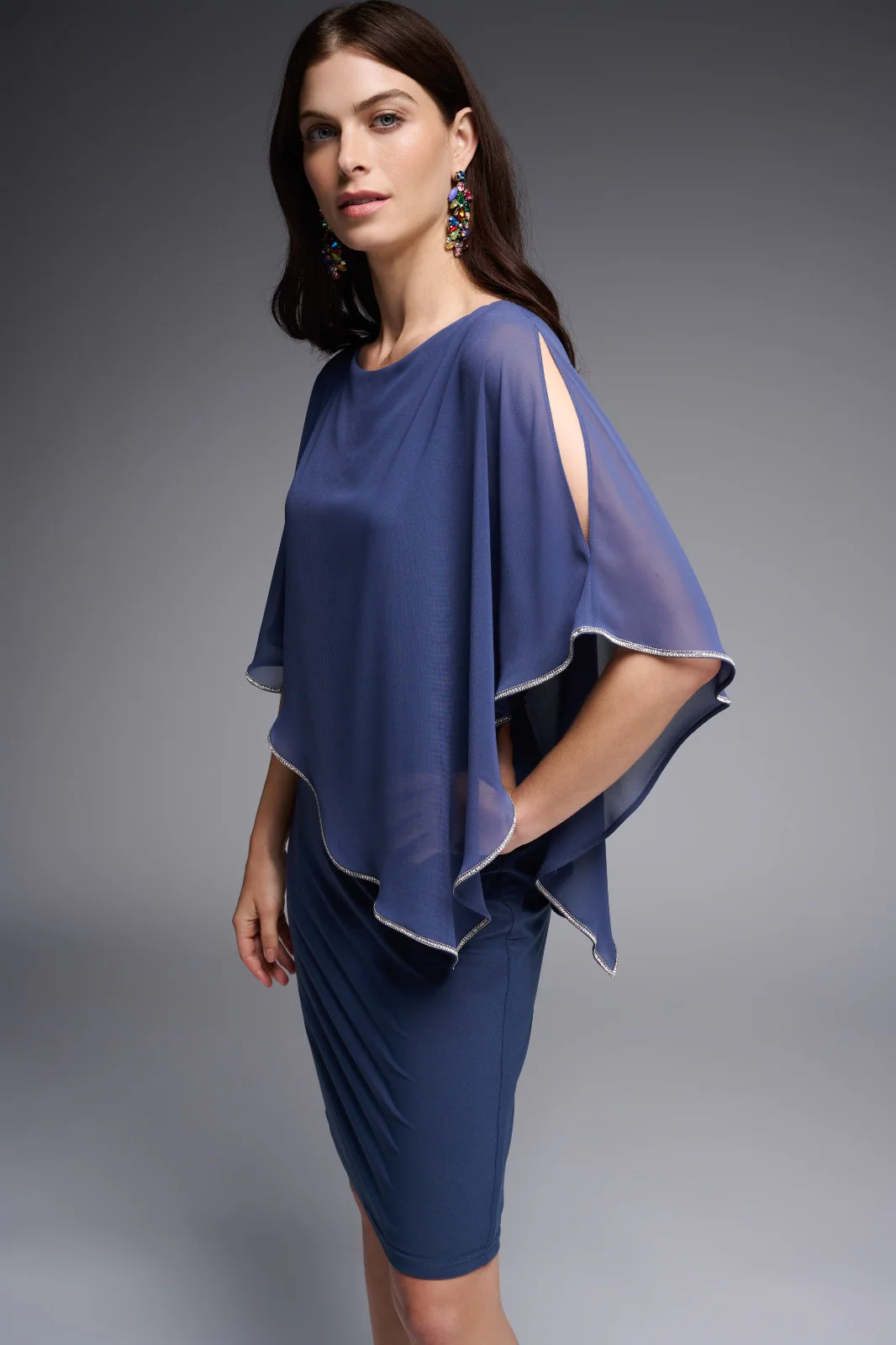 Joseph Ribkoff Mineral Blue Dress Style 223762 - Image 2