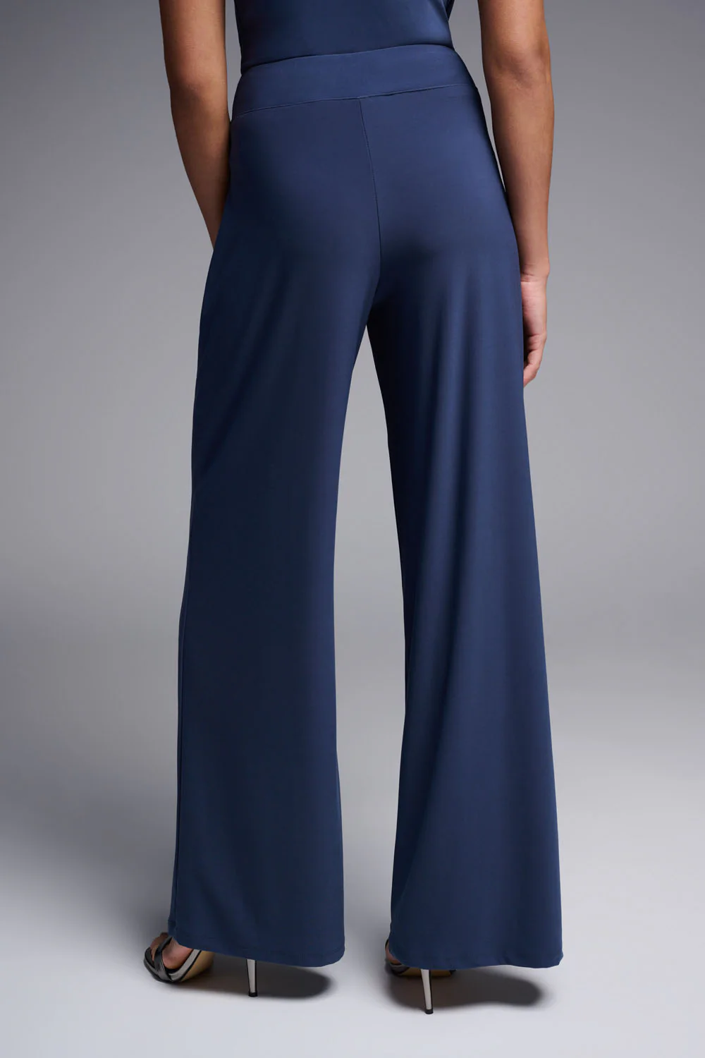 Joseph Ribkoff Mineral Blue Silky Knit Wide-Leg Pull-On Pants Style 221340 - Image 2