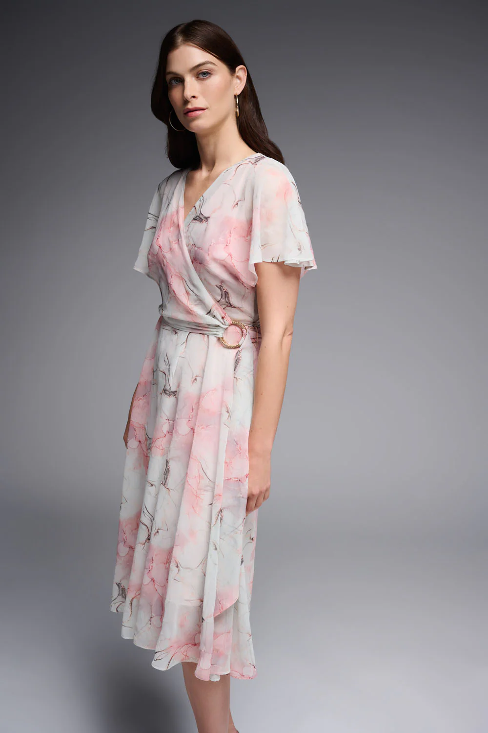 Joseph Ribkoff Mint/Multi Wrap Dress Style 231713 - Image 2