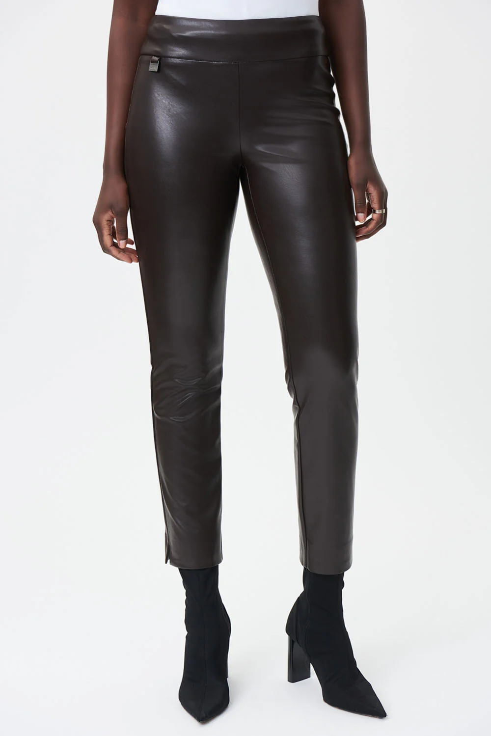 Joseph Ribkoff Mocha Faux Leather Pant Style 223196