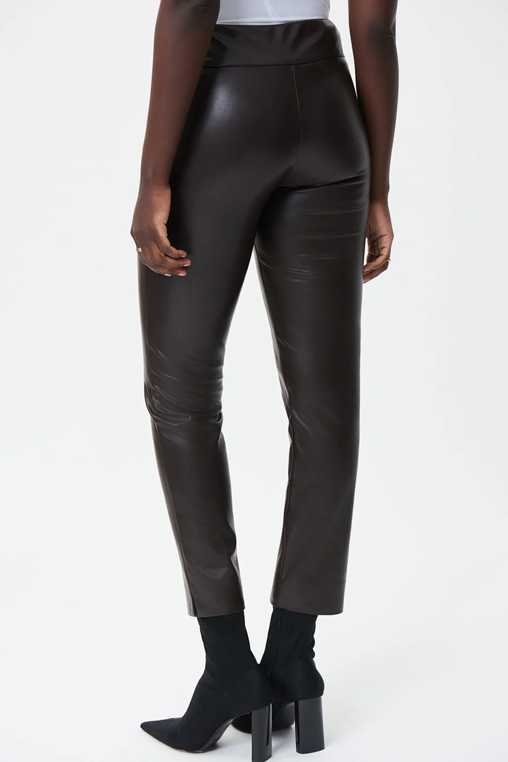 Joseph Ribkoff Mocha Faux Leather Pant Style 223196 - Image 3