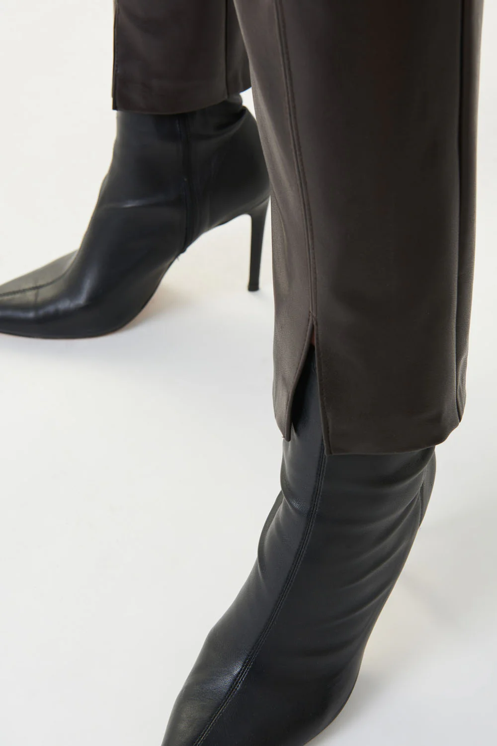 Joseph Ribkoff Mocha Leatherette Pants Style 223131 - Image 3