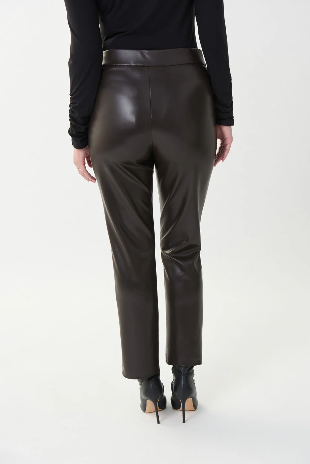 Joseph Ribkoff Mocha Leatherette Pants Style 223131 - Image 4