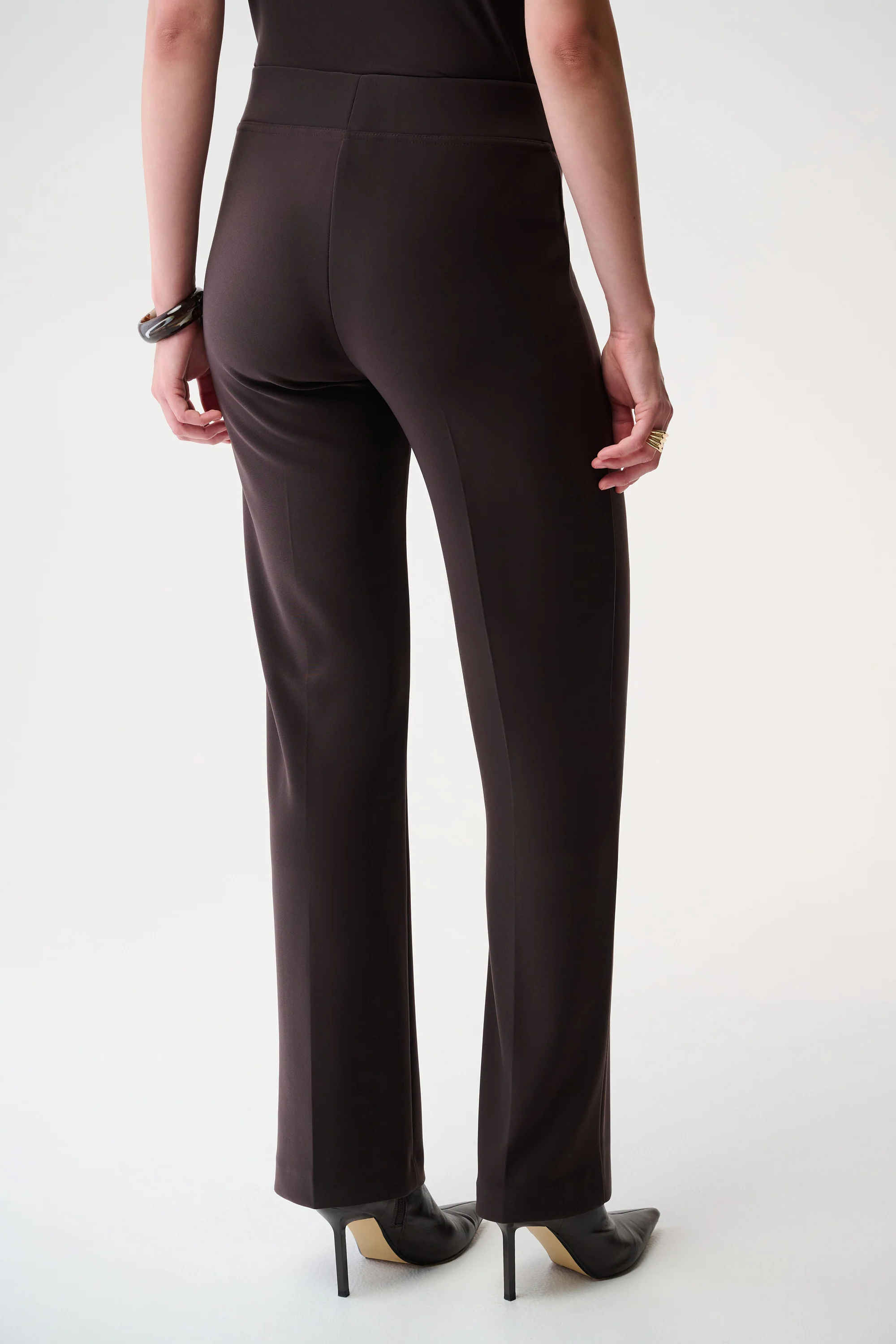 Joseph Ribkoff Mocha Classic Wide-Leg Pants Style 153088F25 - Image 3