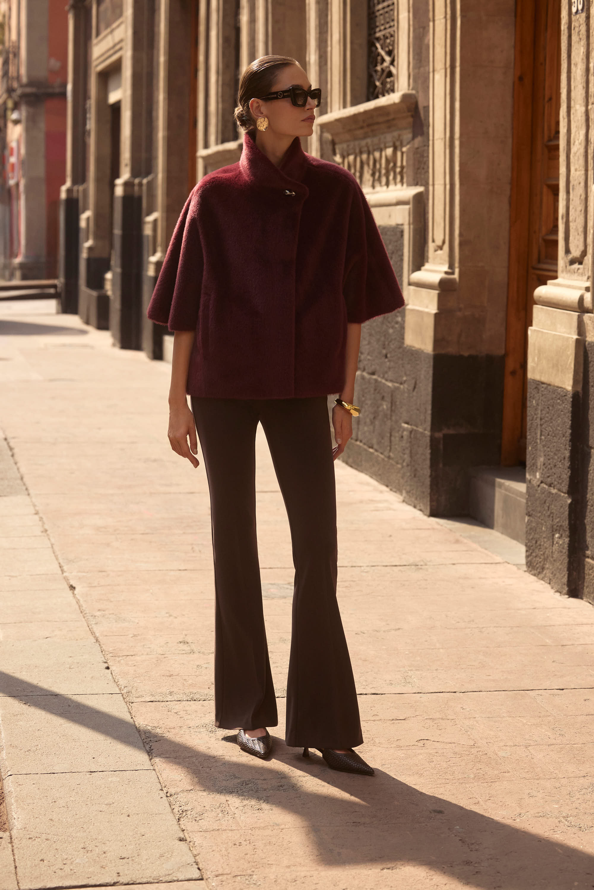 Joseph Ribkoff Mocha Classic Wide-Leg Pants Style 153088F25 - Image 4