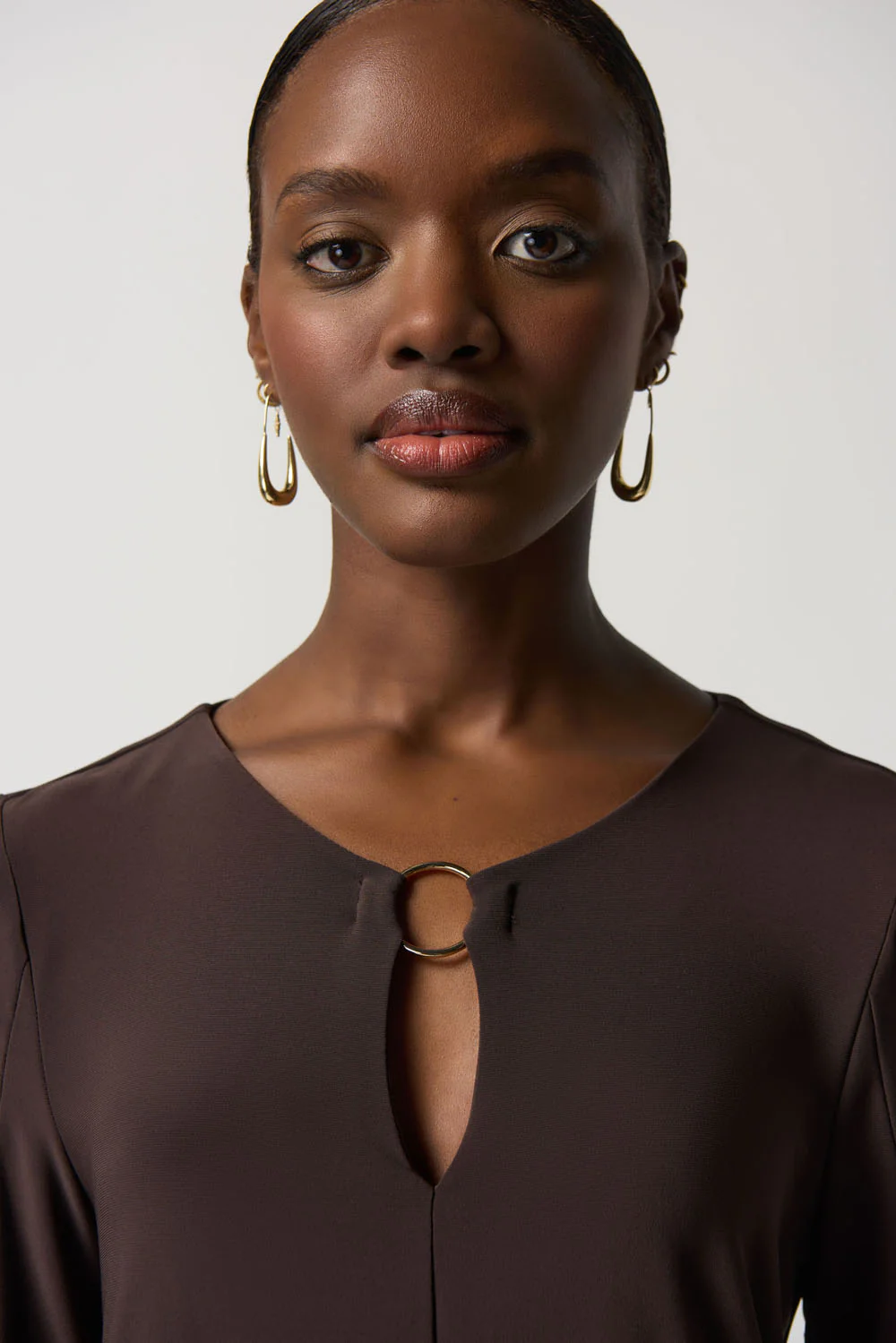 Joseph Ribkoff Mocha Trapeze Tunic Style 233253 - Image 2