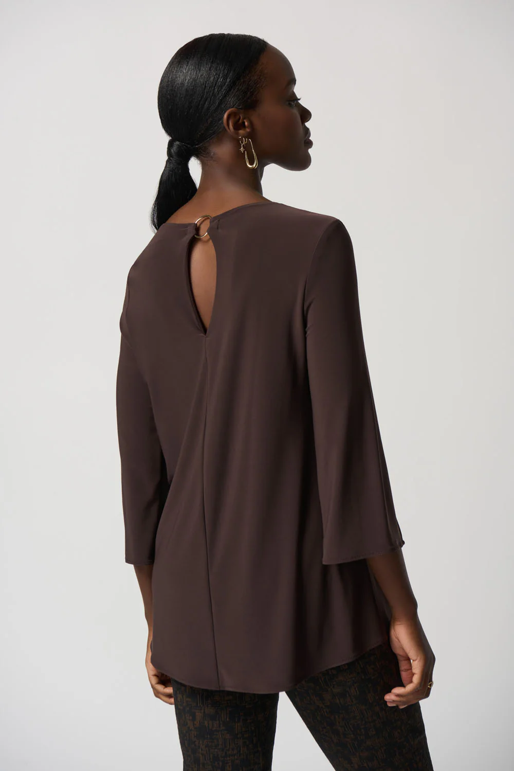 Joseph Ribkoff Mocha Trapeze Tunic Style 233253 - Image 3