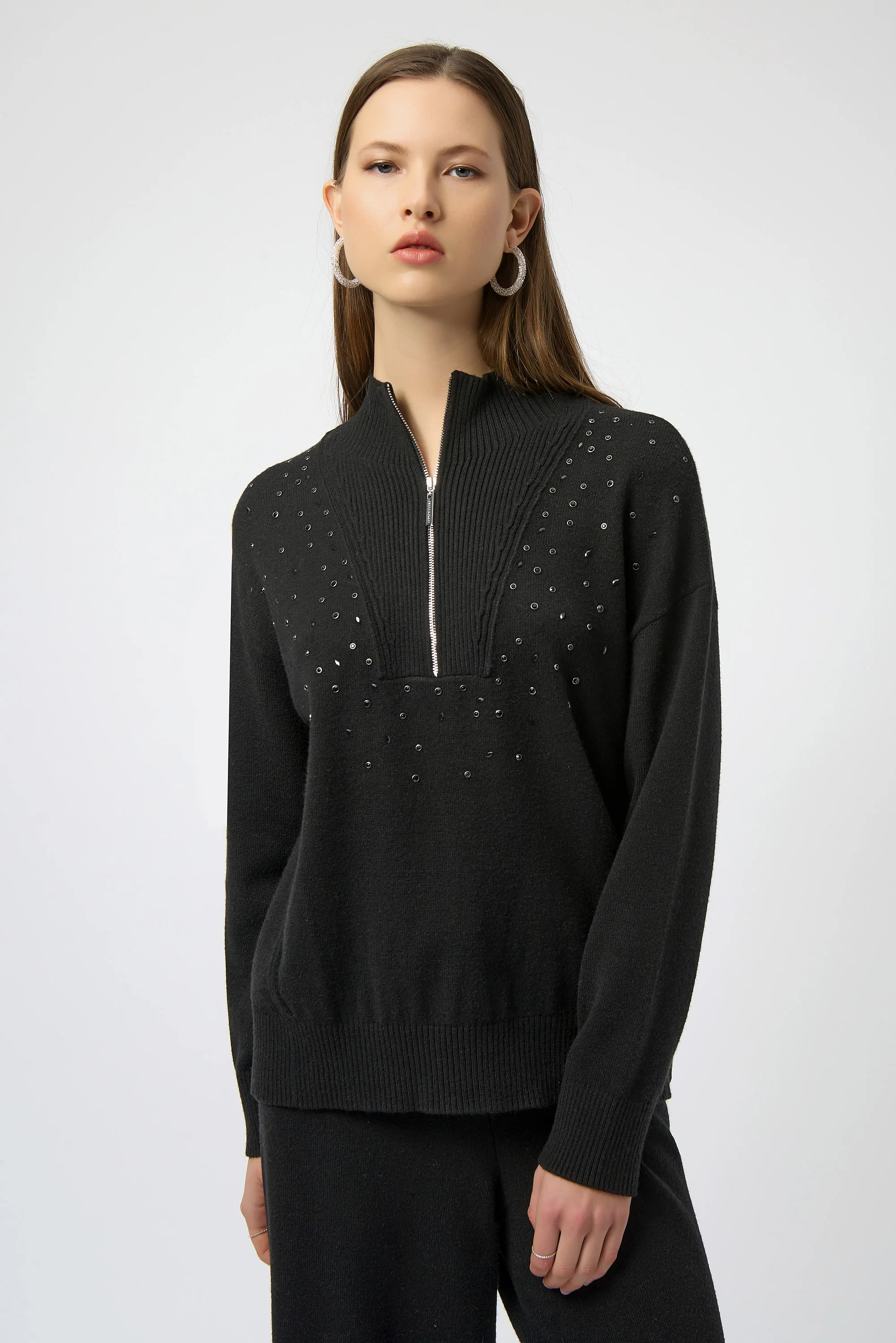 Joseph Ribkoff Mock Neck Pullover with Rhinestones Style 254933 - Image 8