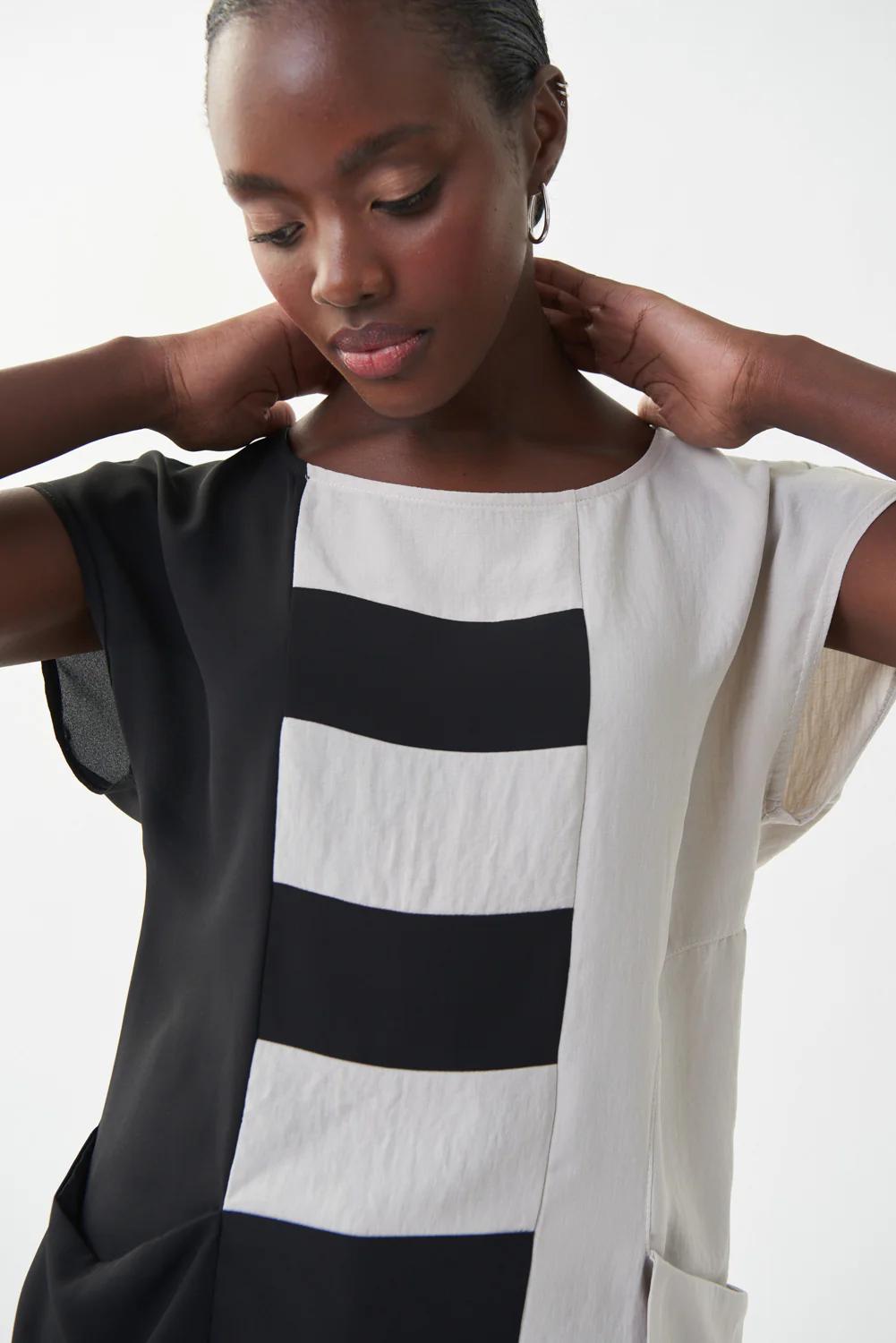 Joseph Ribkoff Moonstone/Black Contrast Detail Top Style 222129 - Image 3