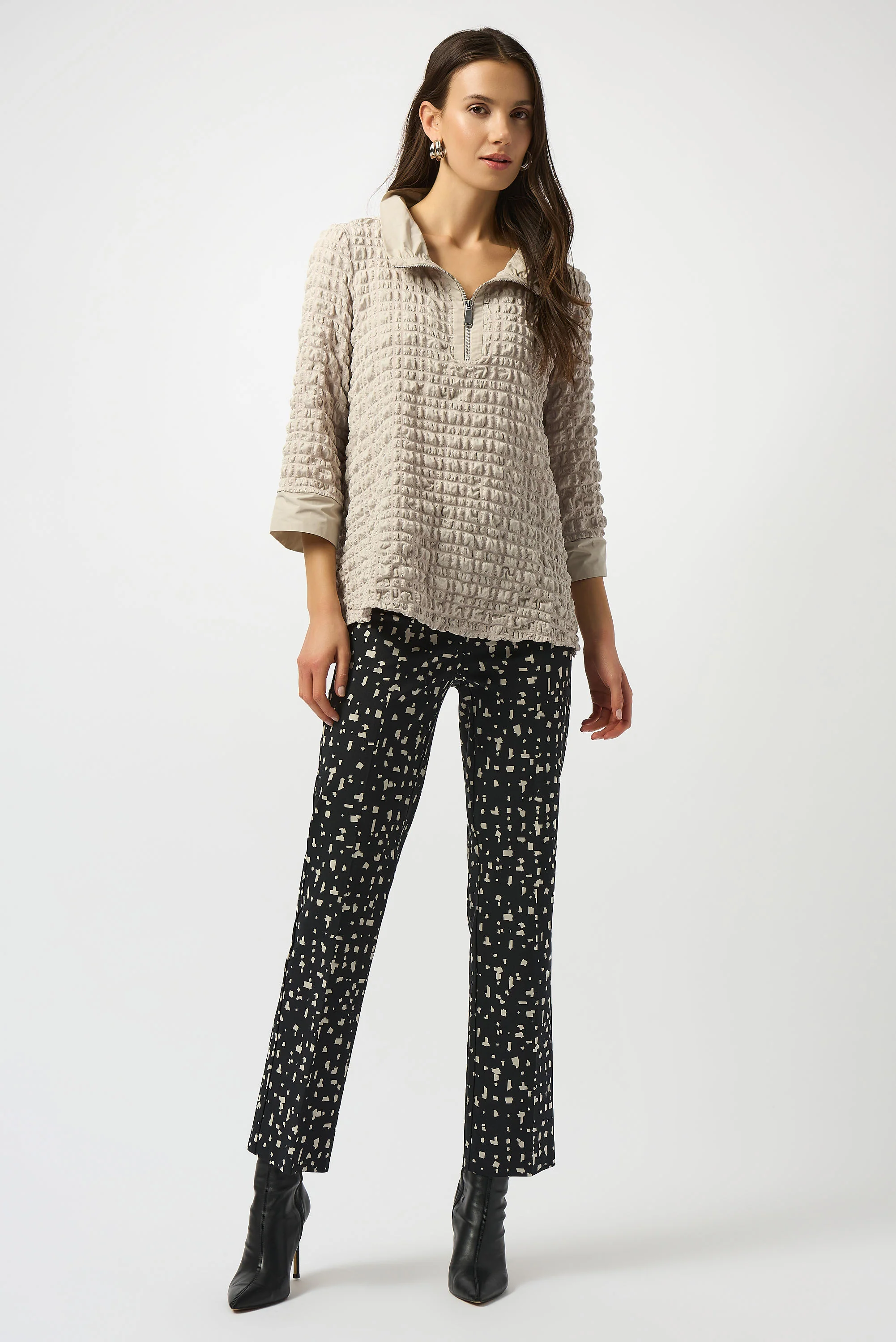 Joseph Ribkoff Bubble Jacquard A-Line Top Style 253070 - Image 2