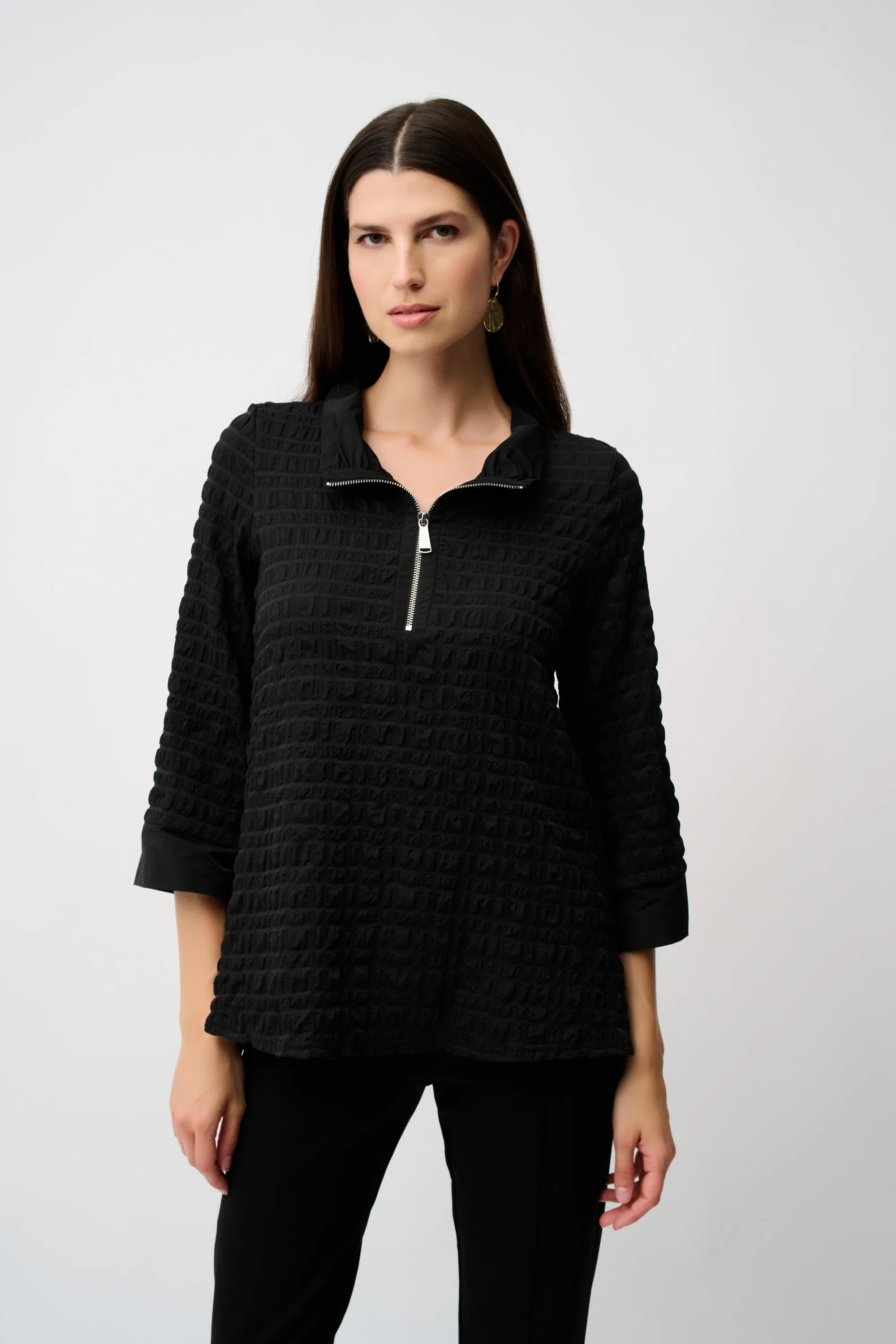 Joseph Ribkoff Bubble Jacquard A-Line Top Style 253070 - Image 5