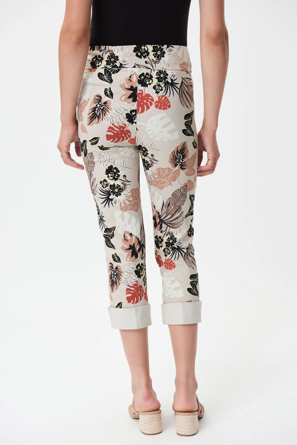 Joseph Ribkoff Moonstone/Multi Tropical Print Capri Pants Style 232088 - Image 2
