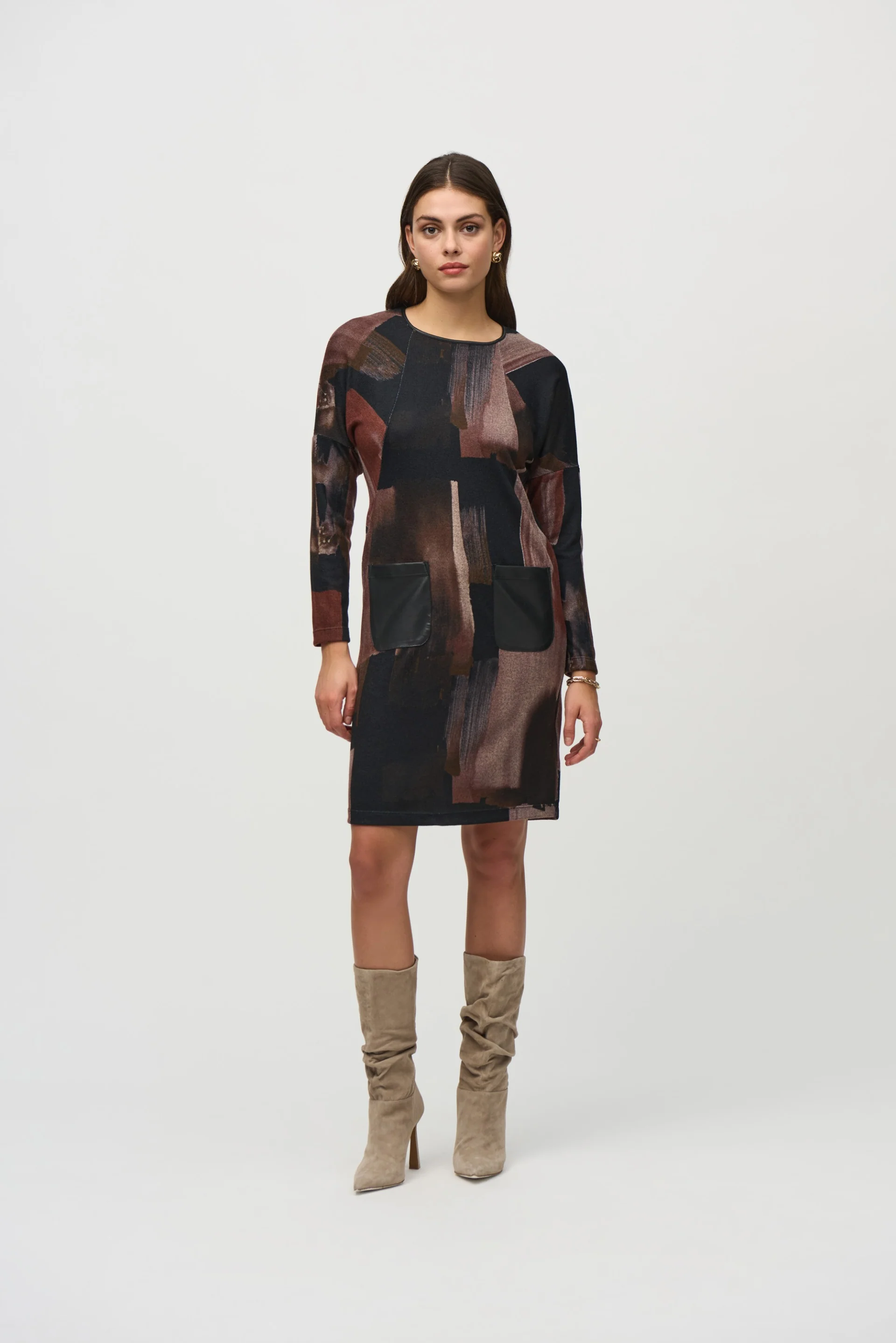 Joseph Ribkoff Multi Abstract Print Dress Style 244123 - Image 2
