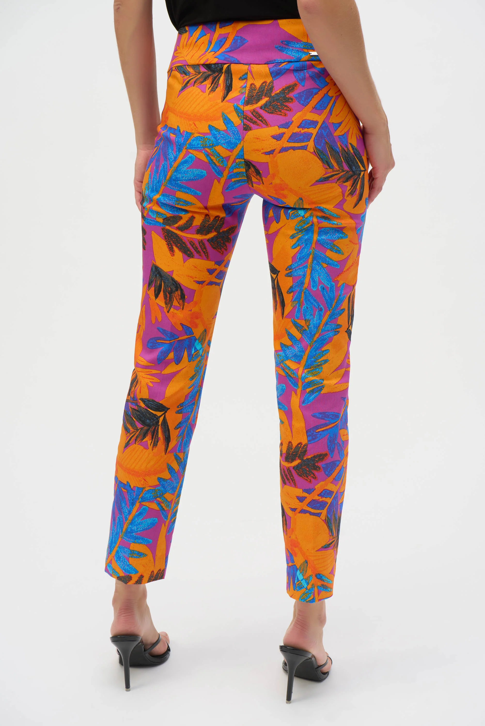 Joseph Ribkoff Multi Millennium Tropical Print Straight Leg Pants Style 252231 - Image 2