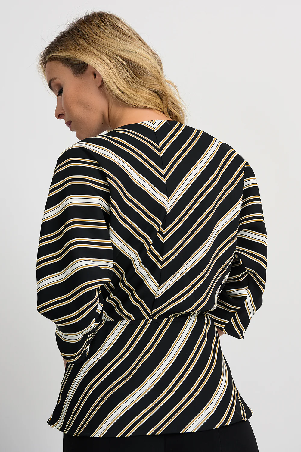 Joseph Ribkoff Black/White/Gold Top Style 201332 - Image 4