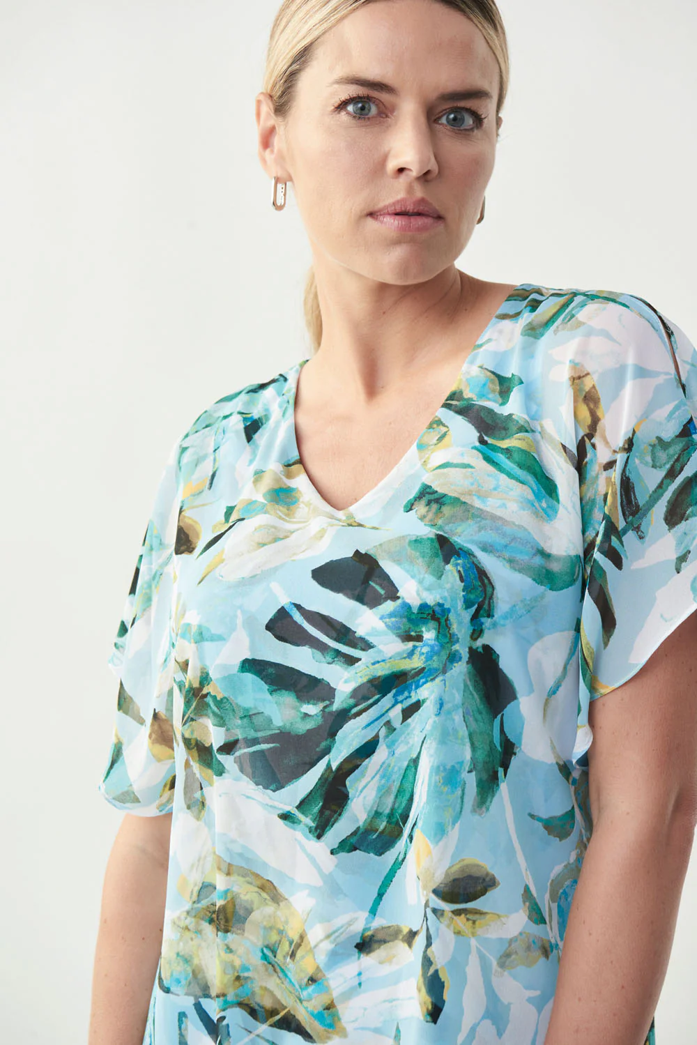 Joseph Ribkoff Multi Tropical Print Top Style 221077 - Image 3