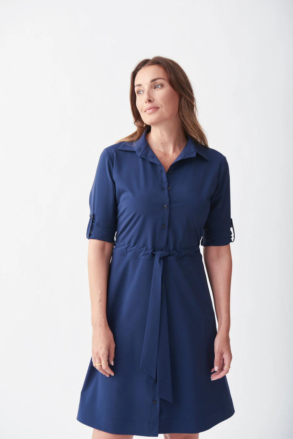 Joseph Ribkoff Navy Blue Fit & Flare Dress Style 221112 - Image 2