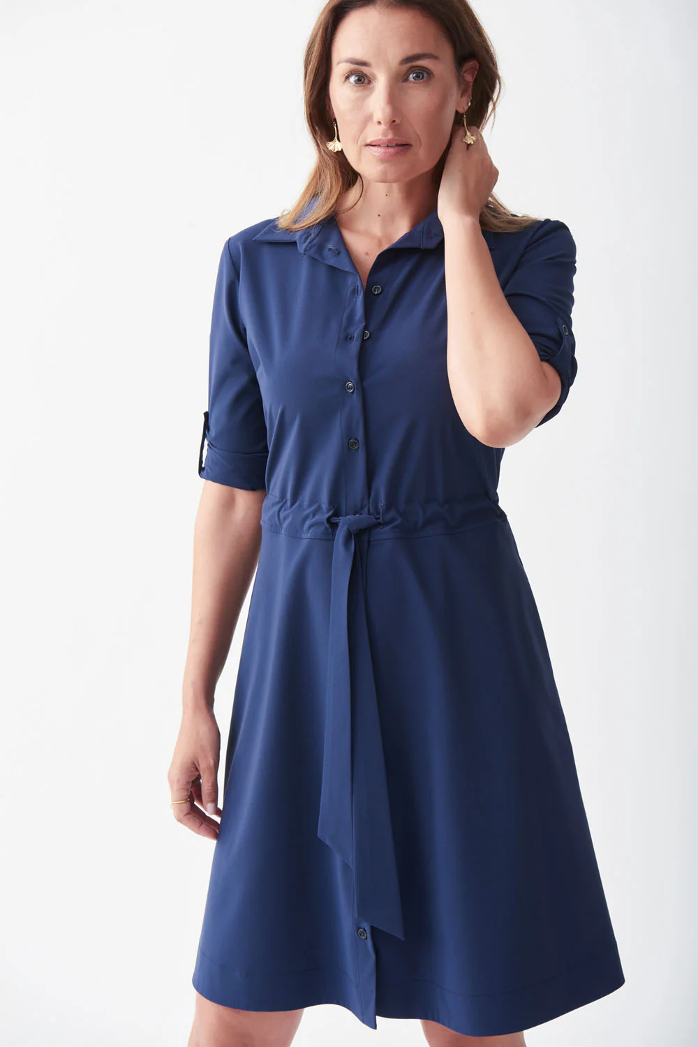 Joseph Ribkoff Navy Blue Fit & Flare Dress Style 221112 - Image 3