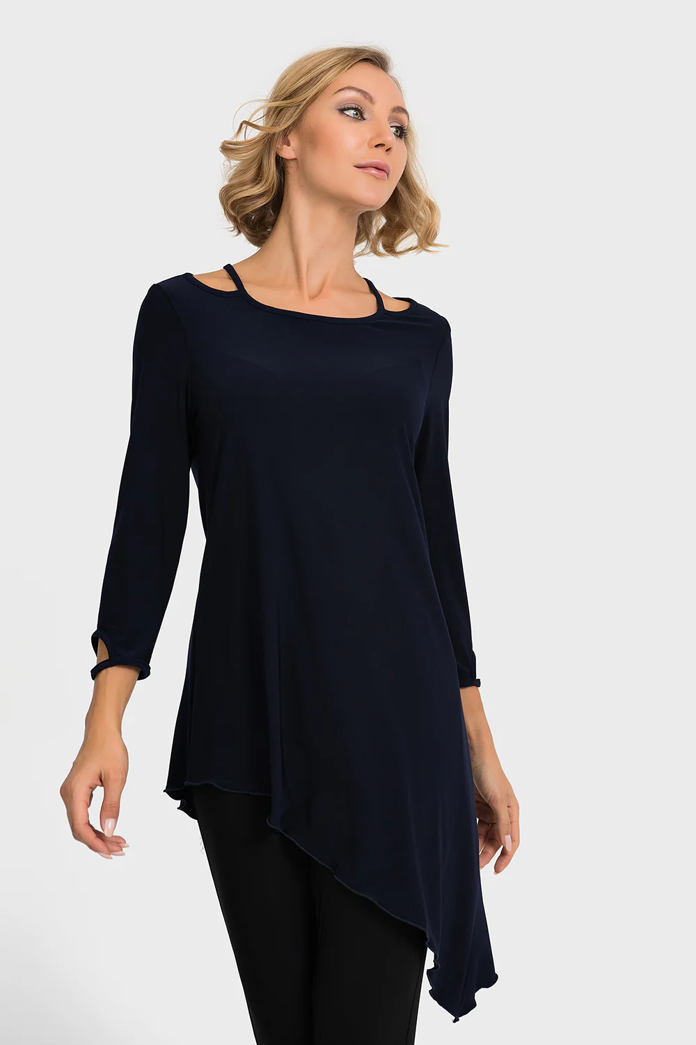 Joseph Ribkoff Navy Tunic Style 193077 - Image 3