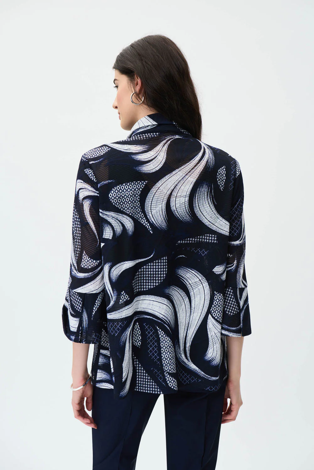 Joseph Ribkoff Navy/Vanilla Jacket Style 231244 - Image 3