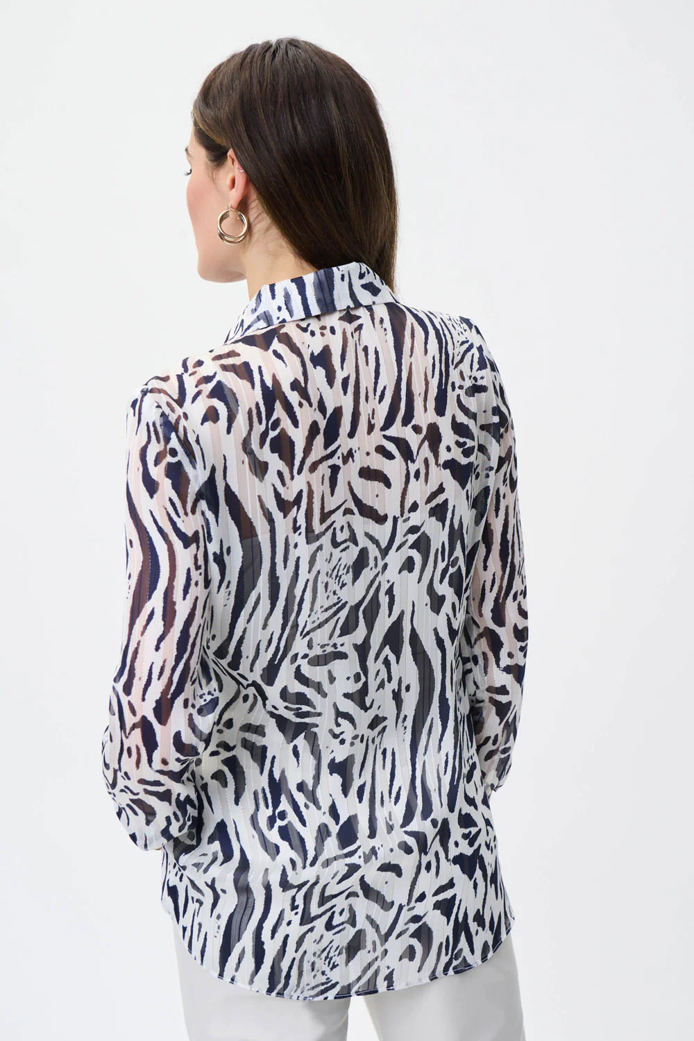 Joseph Ribkoff Navy/White Blouse Style 231025 - Image 3