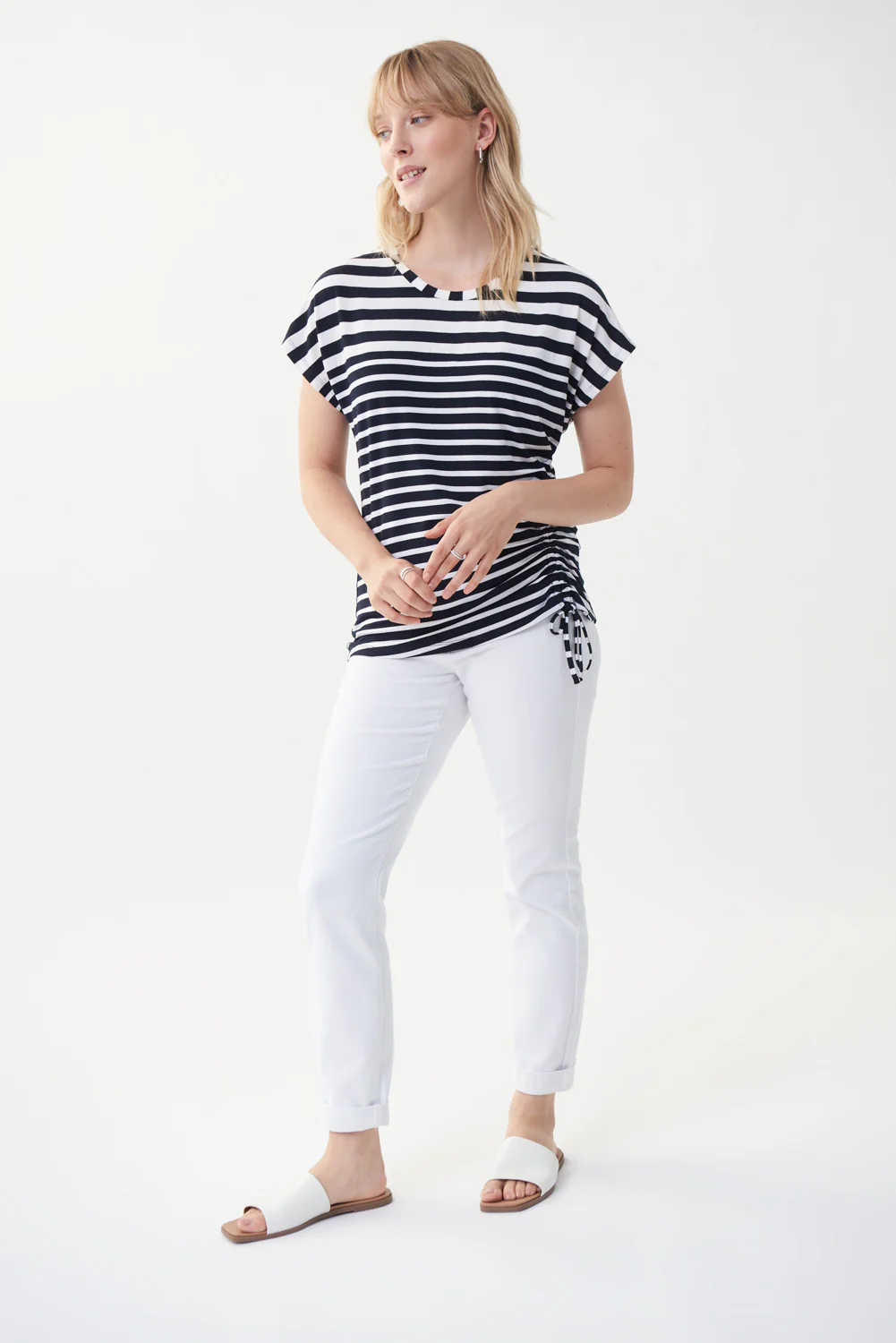 Joseph Ribkoff Navy/White Stripped Top Style 222281