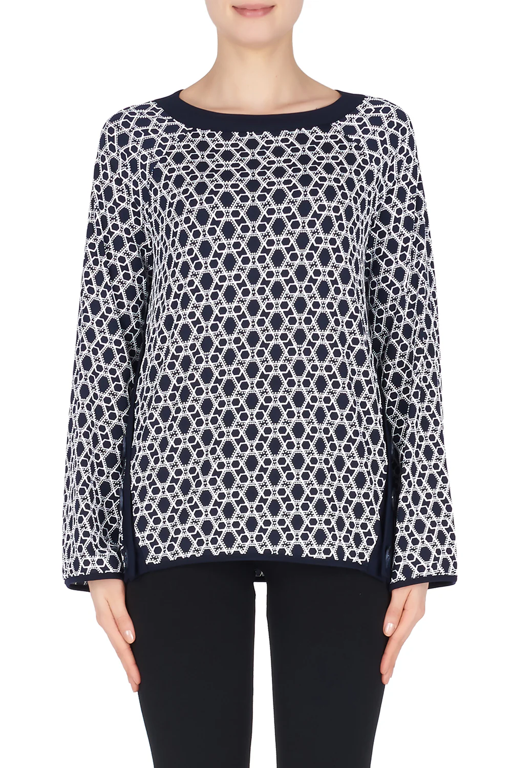 Joseph Ribkoff  Navy/White Top Style 191686