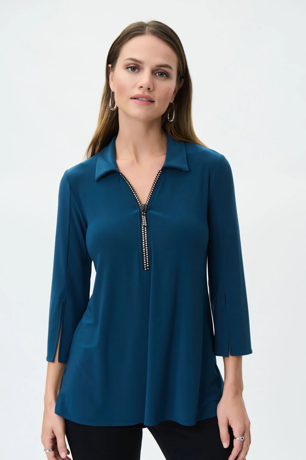 Joseph Ribkoff Nightfall Rhinestone Trim Tunic Style 223120